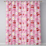 Cherry Bow Daisy Heart Seamless  on Light Pink  Background  Readymade Eyelet Ring Top Thermal 100% Blackout Curtains