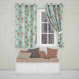 Bear Sloth Lamb Cherry Strawberry Seamless  on Mint  Readymade Eyelet Ring Top Thermal 100% Blackout Curtains