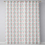 Diamond Geometric Seamless in Red Teal Cream  Readymade Eyelet Ring Top Thermal 100% Blackout Curtains