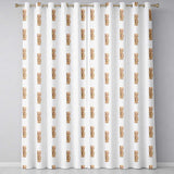 Baby Wooden Alphabet Blocks Seamless  on Soft Grey  Readymade Eyelet Ring Top Thermal 100% Blackout Curtains