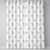 Vintage Wooden Rocking Horse Seamless  on Soft Neutral Background  Readymade Eyelet Ring Top Thermal 100% Blackout Curtains