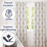 Vintage Wooden Rocking Horse Seamless  on Soft Neutral Background  Readymade Eyelet Ring Top Thermal 100% Blackout Curtains