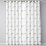 Elegant Silver Bell Ribbon Seamless  on Soft White Background  Readymade Eyelet Ring Top Thermal 100% Blackout Curtains