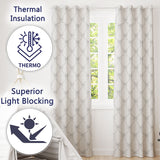 Elegant Ribbon Bow Lattice Seamless  on Soft Neutral Background  Readymade Eyelet Ring Top Thermal 100% Blackout Curtains