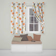 Watercolor Peach Daisy Floral Seamless  on White Background  Readymade Eyelet Ring Top Thermal 100% Blackout Curtains