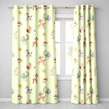 Woodland Deer Fox Mushroom Seamless  on Cream Background  Readymade Eyelet Ring Top Thermal 100% Blackout Curtains