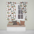 Woodland Forest Animals Bear Bunny Deer   on Light Grey Background  Readymade Eyelet Ring Top Thermal 100% Blackout Curtains