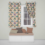 Colorful Kids Dirt Bike Motocross Seamless  on Beige Background  Readymade Eyelet Ring Top Thermal 100% Blackout Curtains