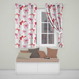 Watercolor Ribbon Bow Seamless  on Light Grey Background  Readymade Eyelet Ring Top Thermal 100% Blackout Curtains