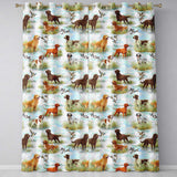 Watercolor Hunting Dogs Ducks Lake Nature Seamless  Readymade Eyelet Ring Top Thermal 100% Blackout Curtains