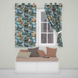 Watercolor Hunting Dogs Forest Nature Seamless  Readymade Eyelet Ring Top Thermal 100% Blackout Curtains