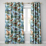 Watercolor Hunting Dogs Forest Nature Seamless  Readymade Eyelet Ring Top Thermal 100% Blackout Curtains