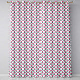 Stylised Pink Floral Bud  with Green Leaves on Light Background  Readymade Eyelet Ring Top Thermal 100% Blackout Curtains