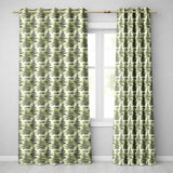 Pine Branch with White Blossom  on Light Background  Readymade Eyelet Ring Top Thermal 100% Blackout Curtains