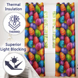 Bright Watercolour Easter Egg  in Vibrant Multicolour Tones  Readymade Eyelet Ring Top Thermal 100% Blackout Curtains