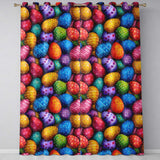 Hand Painted Easter Egg  with Dots and Decorative Details  Readymade Eyelet Ring Top Thermal 100% Blackout Curtains