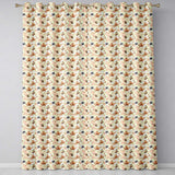 Vintage Style Autumn Leaves in Muted Brown and Taupe Tones on Cream Background  Readymade Eyelet Ring Top Thermal 100% Blackout Curtains