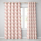 Rich Autumn Leaves in Deep Orange and Dark Green with Berry Detail  Readymade Eyelet Ring Top Thermal 100% Blackout Curtains
