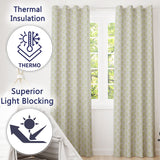 Ornate Silver Fleur de Lis  on Black Background  Readymade Eyelet Ring Top Thermal 100% Blackout Curtains