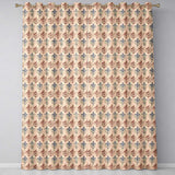 Distressed Red and Blue Fleur de Lis Vintage  on Aged Cream Background  Readymade Eyelet Ring Top Thermal 100% Blackout Curtains