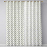 Soft Pastel Green and Lavender Fleur de Lis Ornamental  Readymade Eyelet Ring Top Thermal 100% Blackout Curtains