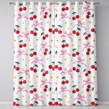 Cherry Bow and Daisy Seamless  on White Background  Readymade Eyelet Ring Top Thermal 100% Blackout Curtains