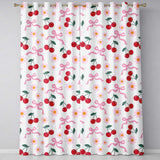 Cherry Bow and Daisy Seamless on White Background Readymade Eyelet Ring Top Thermal 100% Blackout Curtains