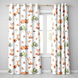 Watercolor Fox Mushroom Autumn Woodland Seamless  Readymade Eyelet Ring Top Thermal 100% Blackout Curtains