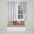 Vintage Blue Damask Ornamental Seamless  Readymade Eyelet Ring Top Thermal 100% Blackout Curtains
