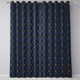 Blue Swirling Starfield Galaxy Space Seamless  Night Cosmic  Readymade Eyelet Ring Top Thermal 100% Blackout Curtains