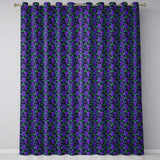 Vibrant Neon Purple Grapes on Dark Background Seamless  Readymade Eyelet Ring Top Thermal 100% Blackout Curtains