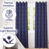 Vibrant Neon Purple Grapes on Dark Background Seamless  Readymade Eyelet Ring Top Thermal 100% Blackout Curtains