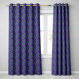 Vibrant Neon Purple Grapes on Dark Background Seamless  Readymade Eyelet Ring Top Thermal 100% Blackout Curtains