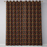 Halloween Bats in Orange Yellow and Black Seamless  Readymade Eyelet Ring Top Thermal 100% Blackout Curtains