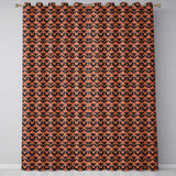 Bold Geometric Bat Motif in Orange and Black Repeating Halloween  Readymade Eyelet Ring Top Thermal 100% Blackout Curtains