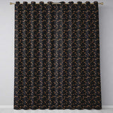 Cartoon Bats and Stars on Black Background Fun Halloween Seamless  Readymade Eyelet Ring Top Thermal 100% Blackout Curtains
