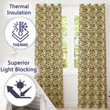 Minimal Bats in Soft Beige and Grey Cloud Texture Subtle Halloween  Readymade Eyelet Ring Top Thermal 100% Blackout Curtains