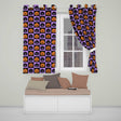 Halloween Pumpkin Faces on Purple and Black Checkerboard Seamless  Readymade Eyelet Ring Top Thermal 100% Blackout Curtains
