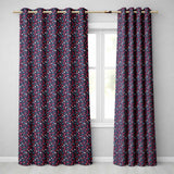 Colourful Hearts on Navy Background  Love Seamless  Valentine Design  Readymade Eyelet Ring Top Thermal 100% Blackout Curtains