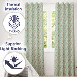 Pastel Ice Cream Cones on Sky Blue with Clouds  Sweet Dessert  Readymade Eyelet Ring Top Thermal 100% Blackout Curtains
