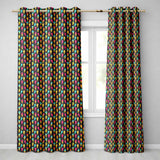 Bright Neon Ice Cream Cones on Black Fun Pop Art Dessert Seamless  Readymade Eyelet Ring Top Thermal 100% Blackout Curtains