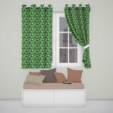 Abstract Green Swirl Background with Vanilla Ice Cream Cones Modern  Readymade Eyelet Ring Top Thermal 100% Blackout Curtains
