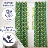 Abstract Green Swirl Background with Vanilla Ice Cream Cones Modern  Readymade Eyelet Ring Top Thermal 100% Blackout Curtains