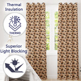 Grungy Halloween Pumpkins with Ink Drip Effect on Aged Beige Background  Readymade Eyelet Ring Top Thermal 100% Blackout Curtains