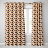 Grungy Halloween Pumpkins with Ink Drip Effect on Aged Beige Background  Readymade Eyelet Ring Top Thermal 100% Blackout Curtains