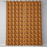 Cartoon Pumpkin Toss  on Dark Night Background Halloween  Readymade Eyelet Ring Top Thermal 100% Blackout Curtains
