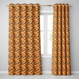 Cartoon Pumpkin Toss  on Dark Night Background Halloween  Readymade Eyelet Ring Top Thermal 100% Blackout Curtains