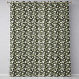 Dark Background Magnolia Style White Flowers with Green Foliage  Readymade Eyelet Ring Top Thermal 100% Blackout Curtains