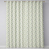 Elegant White Blossom Floral Branch  on Soft Neutral Background Seamless  Readymade Eyelet Ring Top Thermal 100% Blackout Curtains