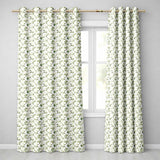 Elegant White Blossom Floral Branch  on Soft Neutral Background Seamless  Readymade Eyelet Ring Top Thermal 100% Blackout Curtains